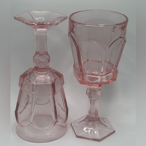Vintage Fostoria Virginia Pink Water Goblet - Set of 4 - Picture 3 of 8